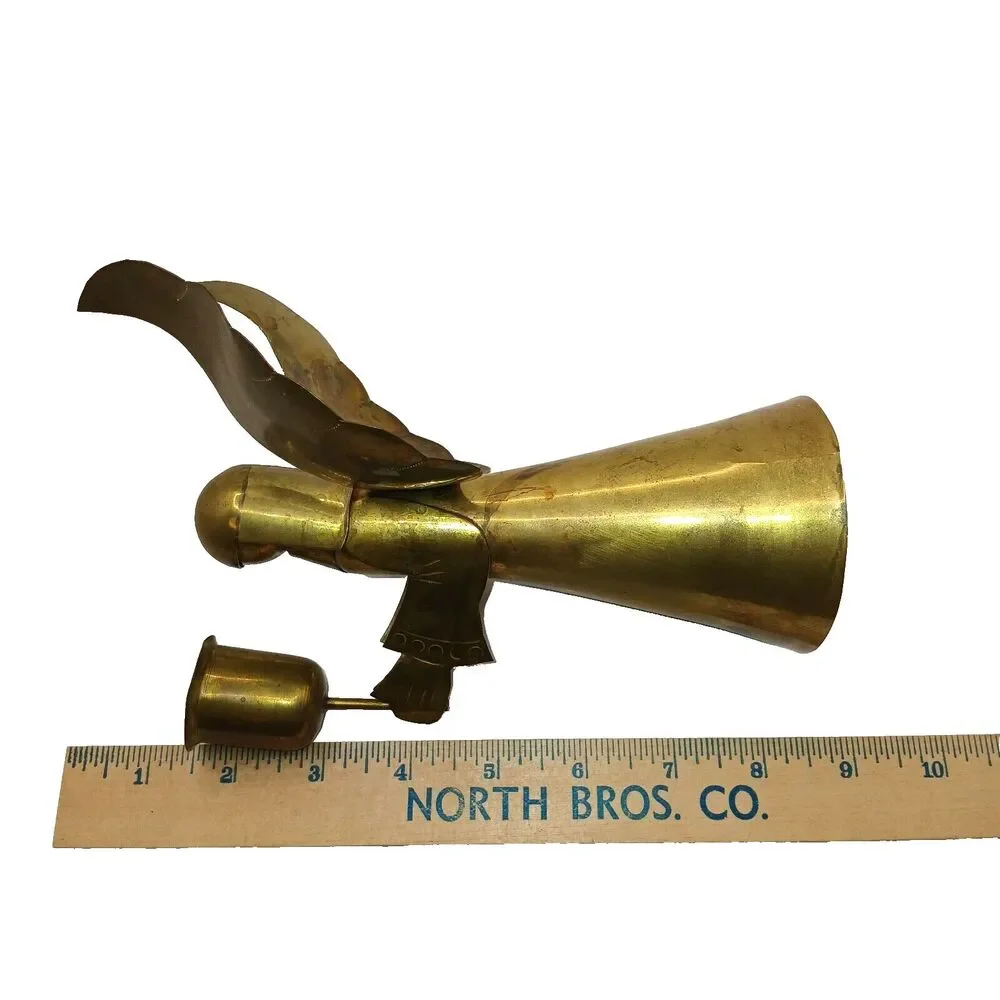 Vintage Brass Angel Candle Holder Christmas Decoration Rustic Farmhouse 7.5 in